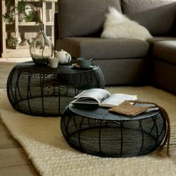 Staunton And Henry Furniture Black Wire Mesh Coffee Table