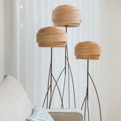 Staunton And Henry Lighting Studio Vayehi Roza Wood Veneer Floor Lamp