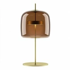 Staunton And Henry Stellar Modern Glass And Gold Table Lamp