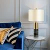 Staunton And Henry Uma Marble Table Lamp With Gold Trim