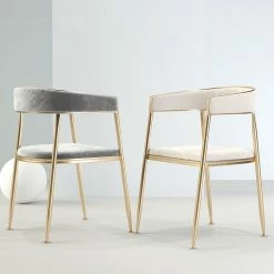 Staunton And Henry Ella Velvet Dining Chairs With Gold Legs (Set Of 2) Furniture