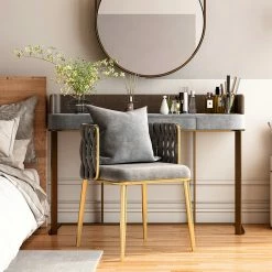 Staunton And Henry Macy Braided Velvet And Gold Dining Chair (Set Of 2)