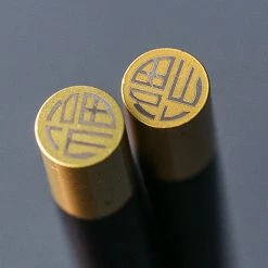 Staunton And Henry Ebony Wood Chopsticks - Set Of 5 - Gold