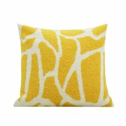 Staunton And Henry Camille Jacquard Yellow And White Throw Cushion Home Accessories