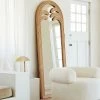 Staunton And Henry Palm Leaves Rattan Frame Standing Mirror Furniture