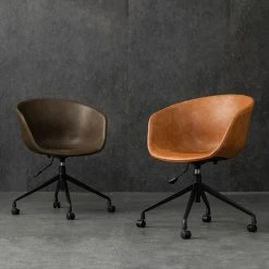 Staunton And Henry Hayden Swivel Saddle Tan Armchair Furniture