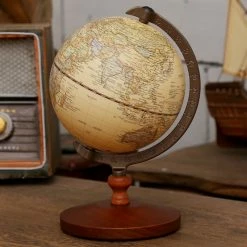 Staunton And Henry Vintage Style World Globe With Wooden Stand Home Accessories