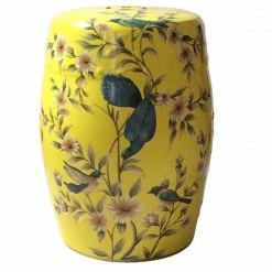 Staunton And Henry Furniture Modern Chinese Ceramic Hand-Painted Stool