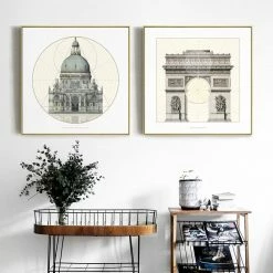 Staunton And Henry Classic Architecture Wall Art With Frame Wall Decor