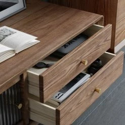 Staunton And Henry Midcentury Modern Walnut TV Cabinet With Drawers Furniture