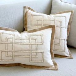 Staunton And Henry Elegant Cotton And Jute Throw Cushion Cover Home Accessories