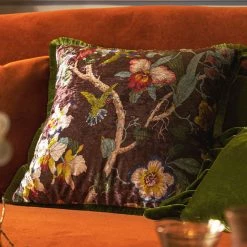Staunton And Henry Velvet Oriental Garden Throw Cushion