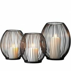 Staunton And Henry Home Accessories Black Cage Lantern Candle Holder
