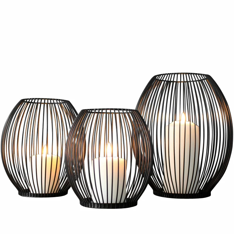 Staunton And Henry Home Accessories Black Cage Lantern Candle Holder