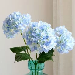 Staunton And Henry White Hydrangea Silk Flowers Stem Home Accessories