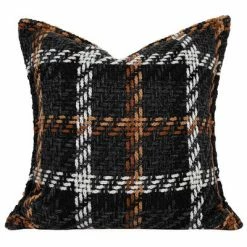 Staunton And Henry Cream And Brown Tartan Pattern Bed Cushion Set Home Accessories