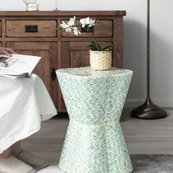 Staunton And Henry Furniture Clover Leaf Mother Of Pearl Inlay Side Table