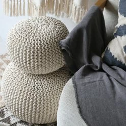 Staunton And Henry Furniture Chunky Knit Pouf