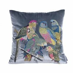 Staunton And Henry Home Accessories Parrot Embroidered Throw Cushion