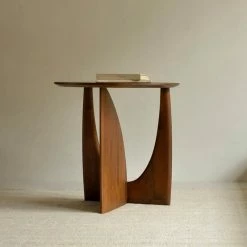 Staunton And Henry Furniture Oak Wood Asymmetric Side Table