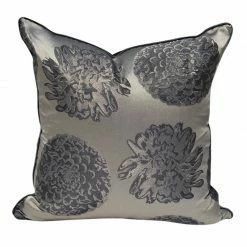 Staunton And Henry Floral Embroidered Satin Throw Cushion