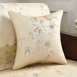 Staunton And Henry Home Accessories Cream Oriental Blossom Throw Cushion