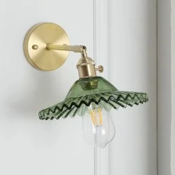 Staunton And Henry Vintage Glass And Brass Wall Light