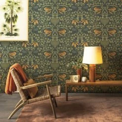 Staunton And Henry Wall Decor Orange And Green Floral Wall Mural