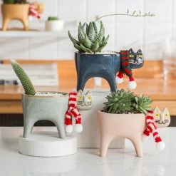 Staunton And Henry Cute Cat Plant Pot Home Accessories