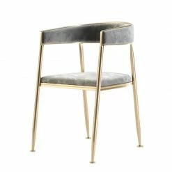 Staunton And Henry Ella Velvet Dining Chairs With Gold Legs (Set Of 2) Furniture