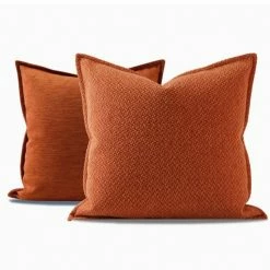 Staunton And Henry Woven Burnt Orange Throw Cushion Home Accessories