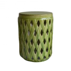 Staunton And Henry Bamboo Lattice Ceramic Stool