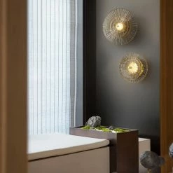 Staunton And Henry Flora Round Glass And Gold Wall Light Lighting