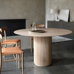 Staunton And Henry Art Deco Solid Wood Round Dining Table Furniture