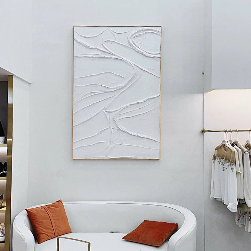 Staunton And Henry Wall Decor Modern Abstract White Oil Painting