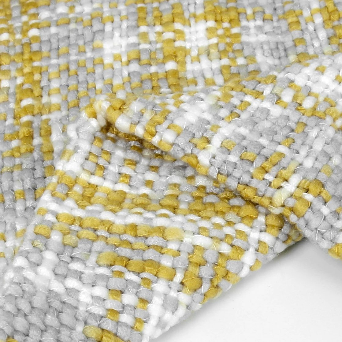 Staunton And Henry Home Accessories Yellow & Grey Throw Blanket With Tassles