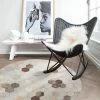Staunton And Henry Cream Honeycomb Round Patchwork Hide Rug Rugs