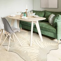 Staunton And Henry Premium Zebra Print White Faux Cowhide Rug Rugs