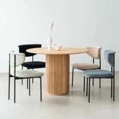 Staunton And Henry Art Deco Solid Wood Round Dining Table Furniture