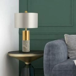 Staunton And Henry Uma Marble Table Lamp With Gold Trim