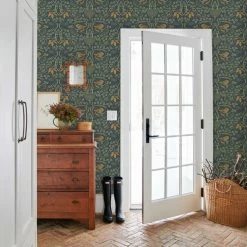 Staunton And Henry Wall Decor Orange And Green Floral Wall Mural