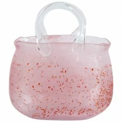 Staunton And Henry Pink Tote Bag Glass Vase
