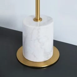 Staunton And Henry Lighting Modern White Marble Table Lamp With Gold Trim