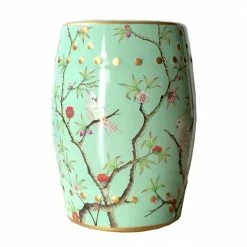 Staunton And Henry Furniture Modern Chinese Ceramic Hand-Painted Stool