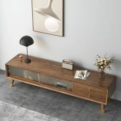 Staunton And Henry Midcentury Modern Walnut TV Cabinet With Drawers Furniture