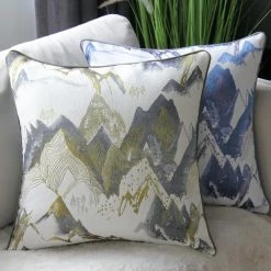 Staunton And Henry Alpine Blue Mountains Throw Cushion