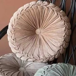 Staunton And Henry Round Pleated Vintage Style Cushion