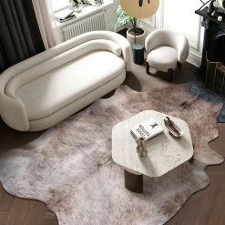 Staunton And Henry Premium Tricolor Brown Faux Cowhide Rug
