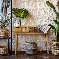 Staunton And Henry Arvil Solid Wood Console Table With Drawers Furniture