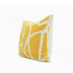 Staunton And Henry Camille Jacquard Yellow And White Throw Cushion Home Accessories